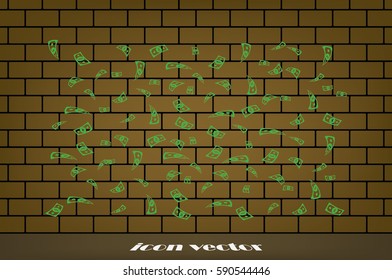 falling dollar icon vector illustration.