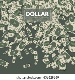 Falling Dollars. Wealth and Success Background. Money. Vector illustration