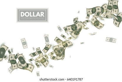 Falling Dollars. Wealth And Success Background. Money. Vector Illustration