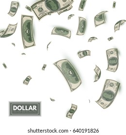 Falling Dollars. Wealth And Success Background. Money. Vector Illustration