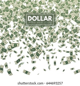 Falling Dollars. Wealth and Success Background. Money. Vector illustration