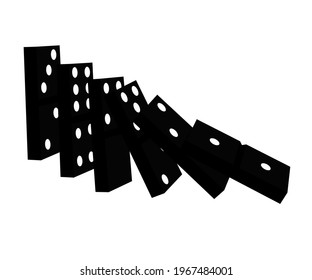 Caer huesos de dominó sobre un fondo blanco. Símbolo. Ilustración vectorial.