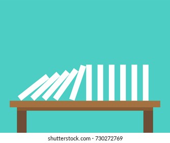 Falling dominoes. Domino effect. Vector illustration.