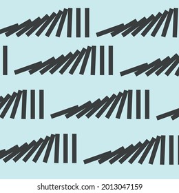 Falling dominoes. Flat design style