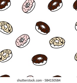 Falling donuts seamless background