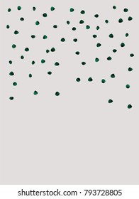 Falling Down, Flying Green Petals Confetti. Crazy Valentines Day, Wedding Background. Black Surprise Hipster Leaves, Green Petals Confetti Cool Floral Background, Inverted Colors, Futuristic Texture