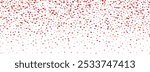 Falling down heart-shaped confetti background. Repeated pink and red heart glitter pattern. Romantic repeating wallpaper for celebration Saint Valentines day, birthday, wedding. Vector