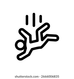 Falling Down Icon Accident Symbol Line Vector