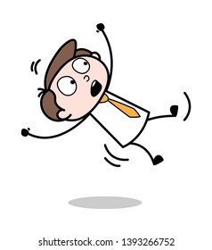 Falling Down - Office Businessman Employee Cartoon Vector Illustration﻿