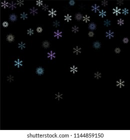 Falling down snow confetti, snowflake vector border. Christmas, New Year, Winter holidays party celebration. Retro frame, winter storm, sparkling trail. Funky snowfall falling snowflakes confetti