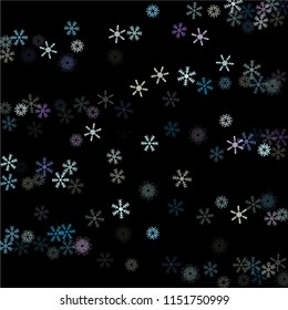 Falling down snow confetti, snowflake vector border. Winter holidays, Christmas, New Year party decoration. 