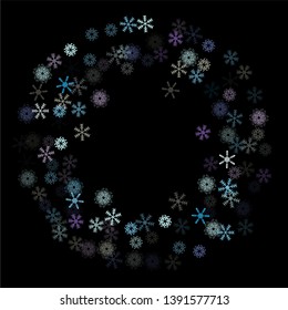 Falling down snow confetti, snowflake vector border. Festive winter, Christmas, New Year sale background. Cold weather, winter storm, scatter texture. Vintage snowfall falling snowflakes confetti