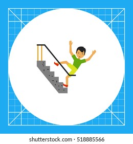 Falling Down Stairs Flat Icon