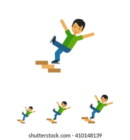 Falling down the stairs icon