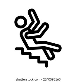 falling down stairs icon or logo isolated sign symbol vector illustration - high quality black style vector icons

