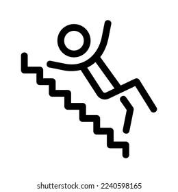 falling down stairs icon or logo isolated sign symbol vector illustration - high quality black style vector icons
