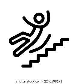 falling down stairs icon or logo isolated sign symbol vector illustration - high quality black style vector icons
