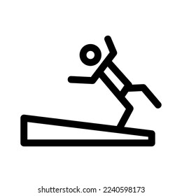 Herabfallen von Treppen Symbol oder Logo einzeln auf Zeichen Vektorgrafik - hochwertige Vektorsymbole in schwarzem Stil
