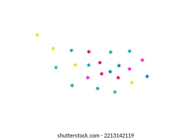 Falling Dust Carnival Vector White Background. Christmas Constellation Invitation. Decoration Rain Illustration. Happy Confetti Top Design.
