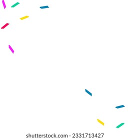Falling Dust Celebration Vector White Background. Festive Brush Backdrop. Celebrate Smear Illustration. Rainbow Shavings Carnival Invitation.