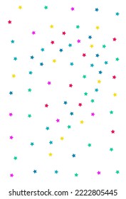 Falling Dust Independence Vector White Background. Top Confetti Banner. Invitation Constellation Postcard. Color Rain Celebrate Invitation.