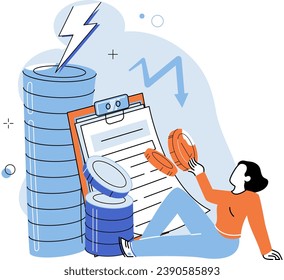 Falling economy. Vector illustration. Economic indicators provide insights into health economy Economic policies and monetary measures aim to address challenges falling economy A comprehensive