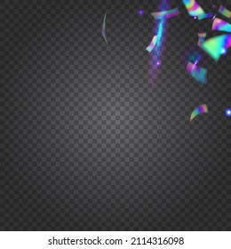 Falling Effect. Festive Art. Shiny Realistic Serpentine. Retro Flare. Light Texture. Kaleidoscope Confetti. Crystal Foil. Blue Blur Glitter. Purple Falling Effect