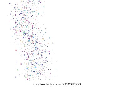 Falling Effect. Glitter Art. Shiny Flyer. Kaleidoscope Confetti. Disco Abstract Decoration. Neon Texture. Bright Foil. Violet Laser Sparkles. Pink Falling Effect