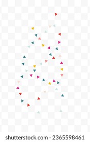 Falling Elements Invitation Vector Transparent Background. Celebration Triangle Wallpaper. Christmas Shapes Design. Color Confetti Carnival Background.
