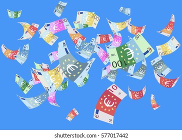 Falling Euros Money From the Sky - Vector