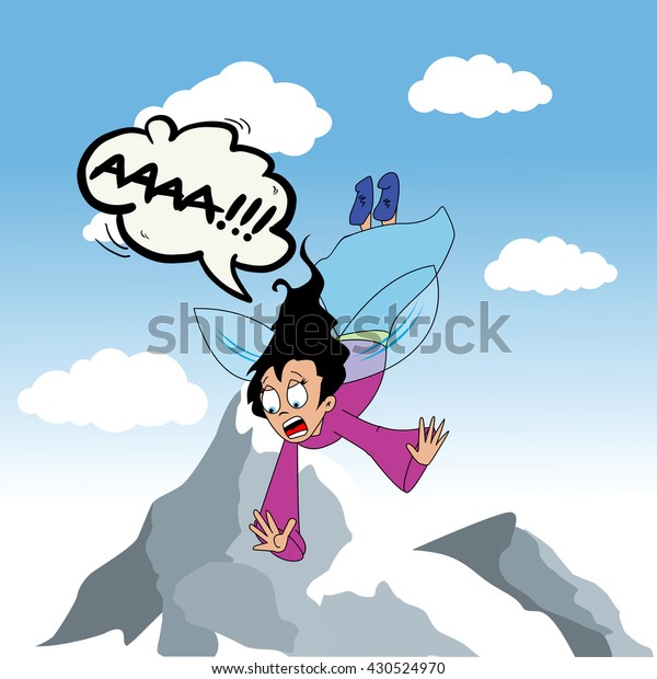 Falling Fairy Scream Cartoon Stock Vector Royalty Free 430524970