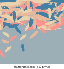  Falling feather vector background with space for text