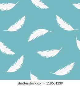 Falling feathers - seamless vector pattern