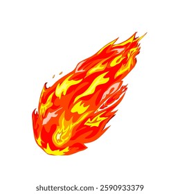 falling fireball illustration icon without background