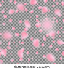 Falling flower petals isolated on transparent background. And also includes EPS 10 vector