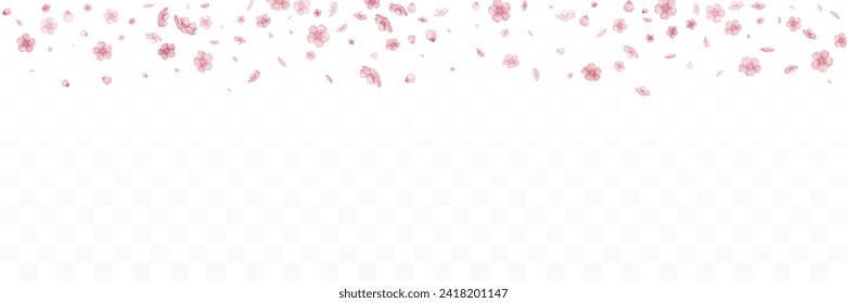 Falling flowers and petals of pink Sakura. Vector illustration.