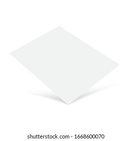 Falling flyer with soft shadow. Mock up. Vector.