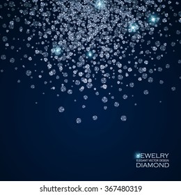 Falling Gems Abstract Background. Diamond Design. Vector illustration
