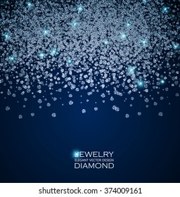 Las Gemas En Caída Abstracen El Fondo. Diseño de diamantes. Ilustración del vector