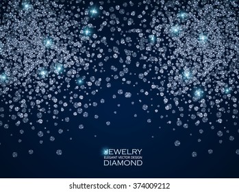 Falling Gems Abstract Background. Diamond Design. Vector illustration