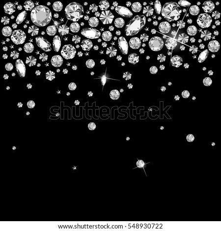Falling Gems Abstract Background. Shiny Diamond Design. Vector illustration. Collection
