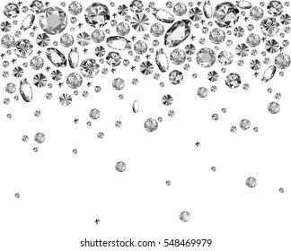 Falling Gems Abstract Background. Vector illustration. Diamond. 