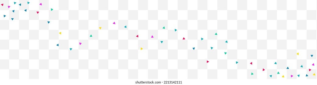 Falling Geometric Effect Vector Transparent Panoramic Background. Christmas Elements Design. Decoration Shapes Illustration. Happy Confetti Carnaval Background.