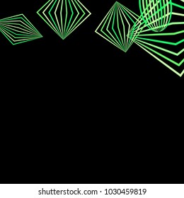 Falling geometric figures. Abstract background with color striped figures for print or banner. Background with falling colorful geometric figures for your design. Vector texture.
