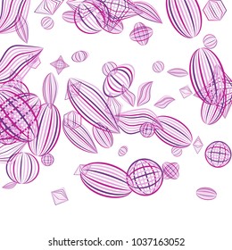 Falling geometric figures. Abstract background with color striped figures for poster or mobile application. Background with falling color striped geometric figures for your design. Vector texture.