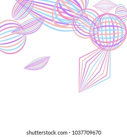 Falling geometric figures. Abstract background with color striped figures for card or poster. Background with falling color striped geometric figures for your design. Vector texture.