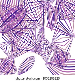 Falling geometric figures. Abstract background with color striped figures for poster or mobile application. Background with falling color striped geometric figures for your design. Vector texture.