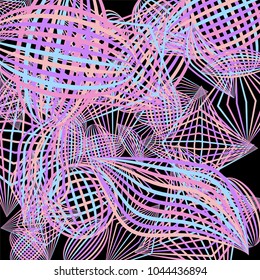 Falling geometric figures. Abstract background with color striped figures for print or banner. Background with falling colorful geometric figures for your design. Vector texture.
