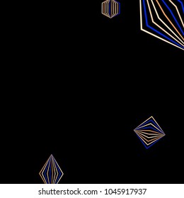 Falling geometric figures. Abstract background with color striped figures for poster or mobile application. Background with falling colorful geometric figures for your design. Vector texture.
