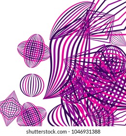 Falling geometric figures. Abstract background with color striped figures for poster or mobile application. Background with falling color striped geometric figures for your design. Vector texture.